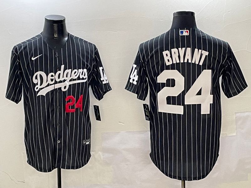 Men Los Angeles Dodgers #24 Bryant Black Stripe Jointly Name 2025 Nike MLB Jersey style 13->los angeles dodgers->MLB Jersey